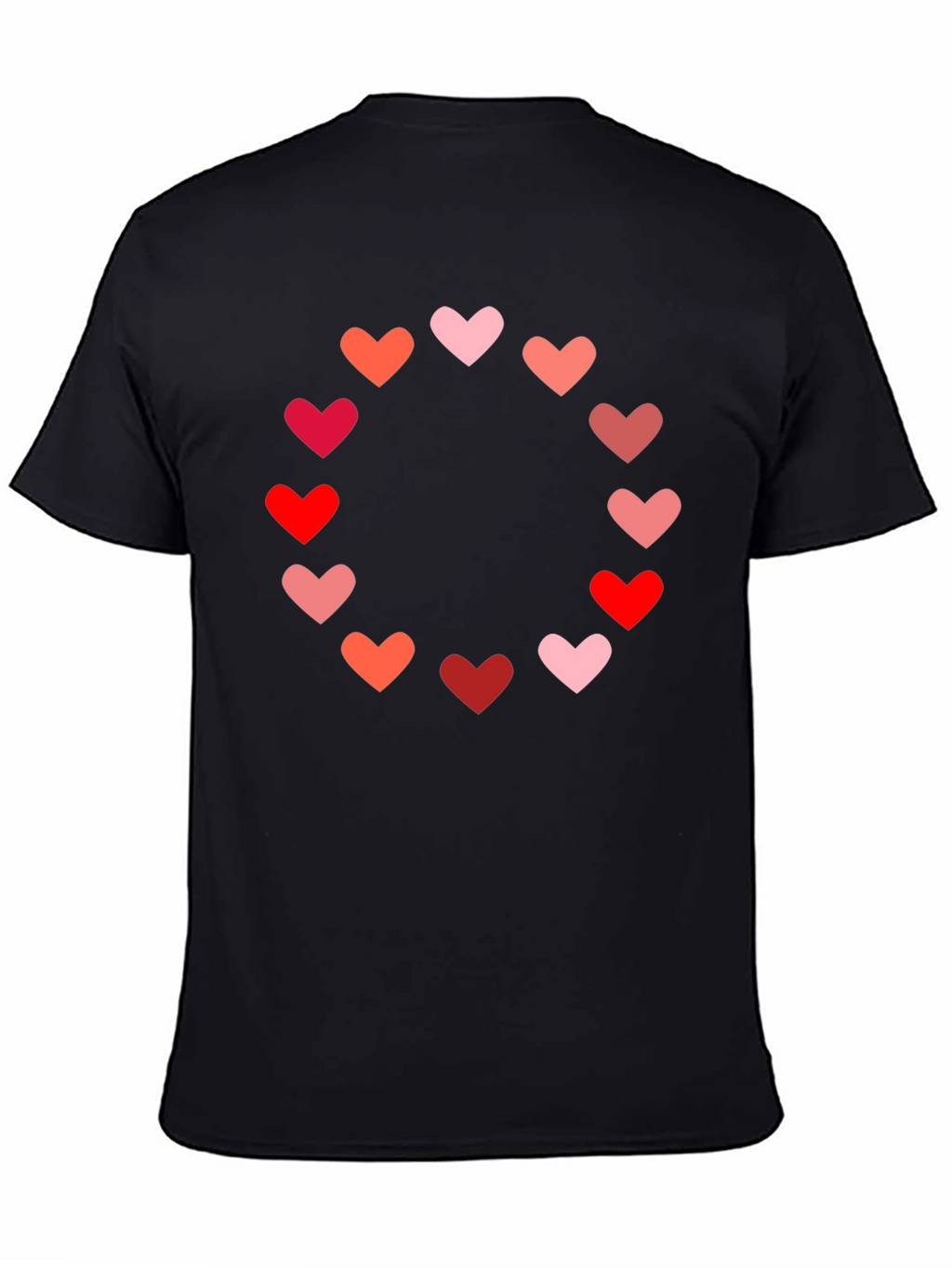 Heart Circle Graphic Tee - Black Casual Shirt
