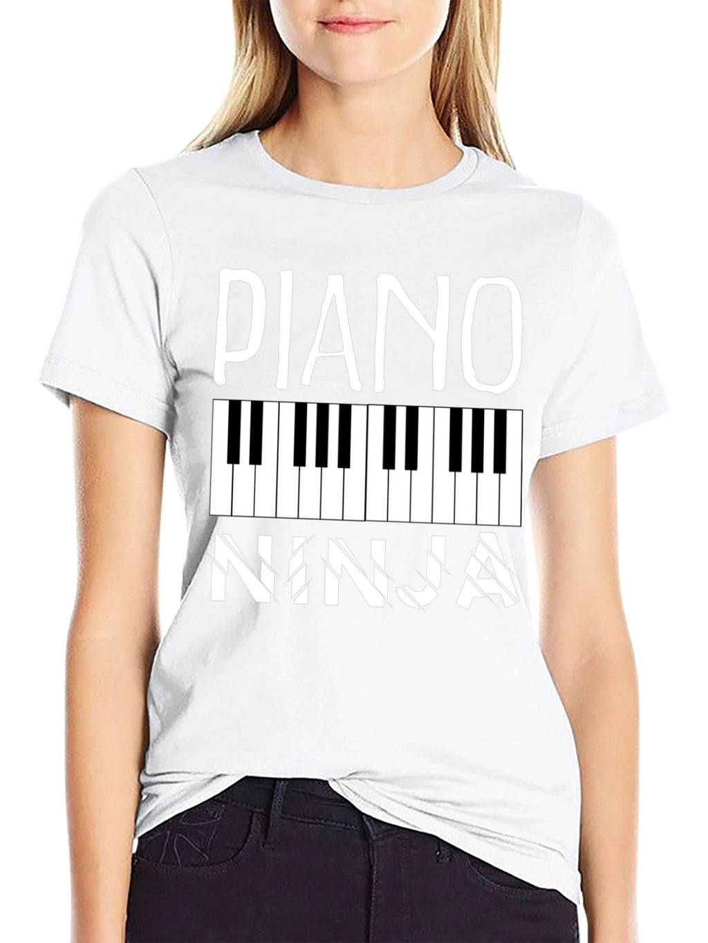 Piano Ninja Black Graphic Tee