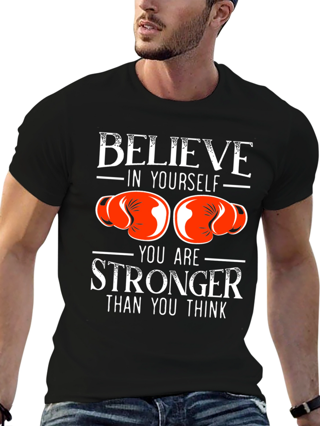 Believe in Yourself Boxing Gloves Graphic T-Shirt