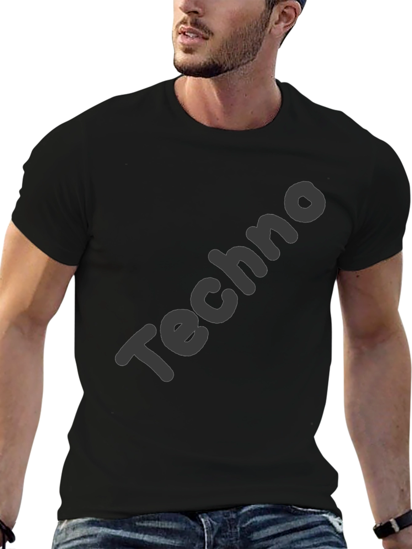 Mens Black Techno Graphic Tee