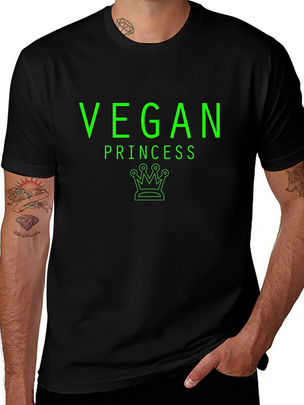 Vegan Princess T-Shirt - Green Graphic Tee