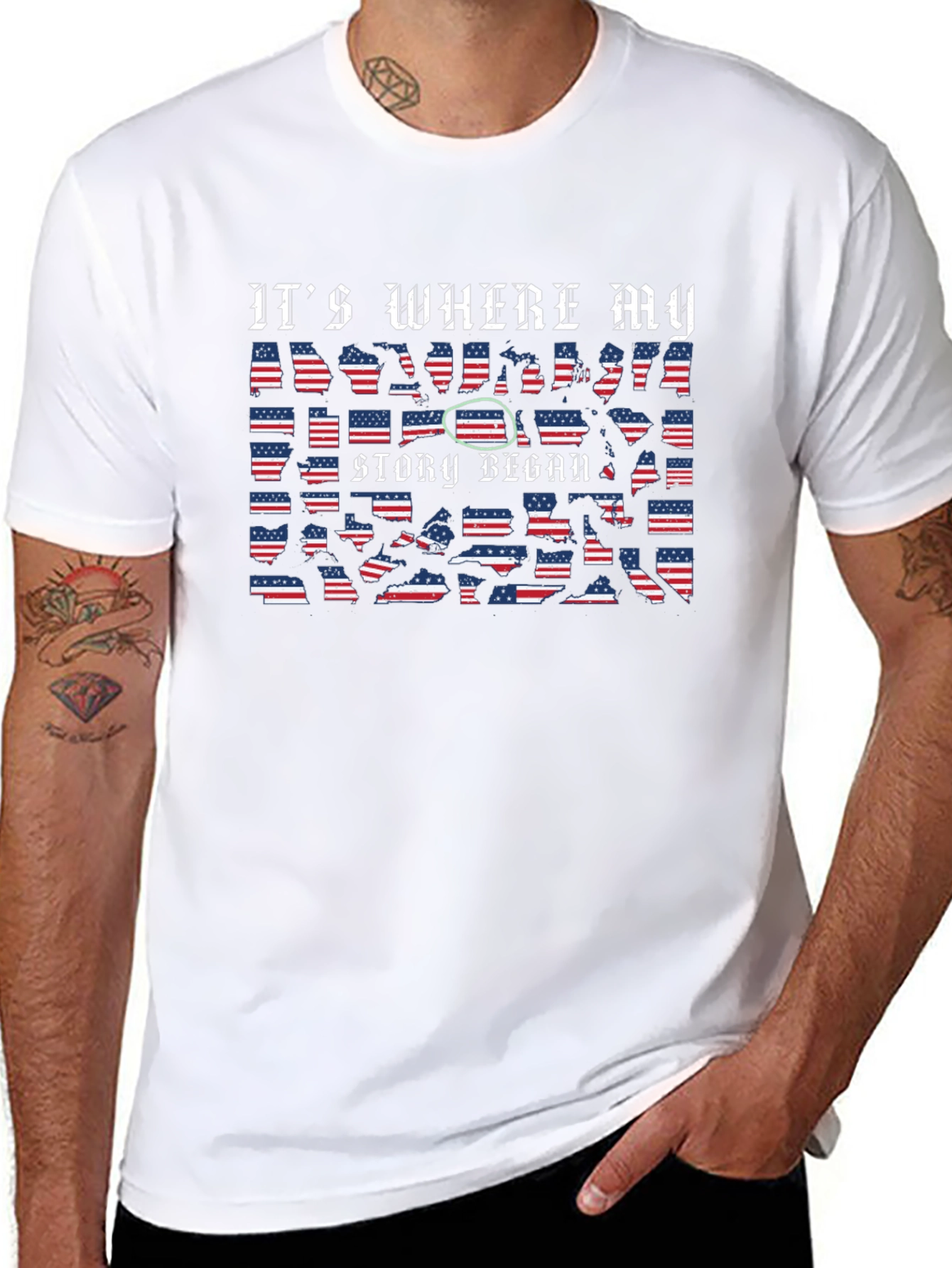 USA Flag Its Where My Story Began T-Shirt