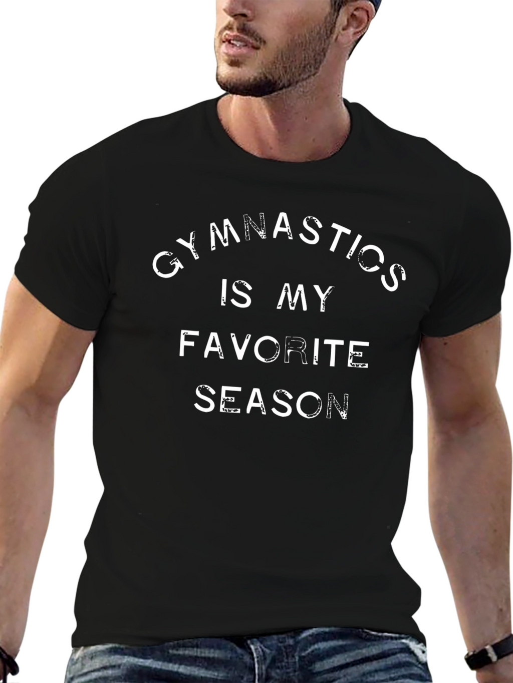 Gymnastics is My Favorite Season Black T-Shirt