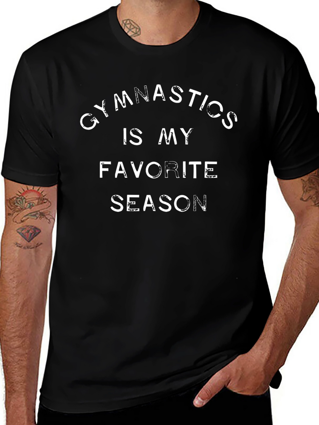 Gymnastics is My Favorite Season Black T-Shirt