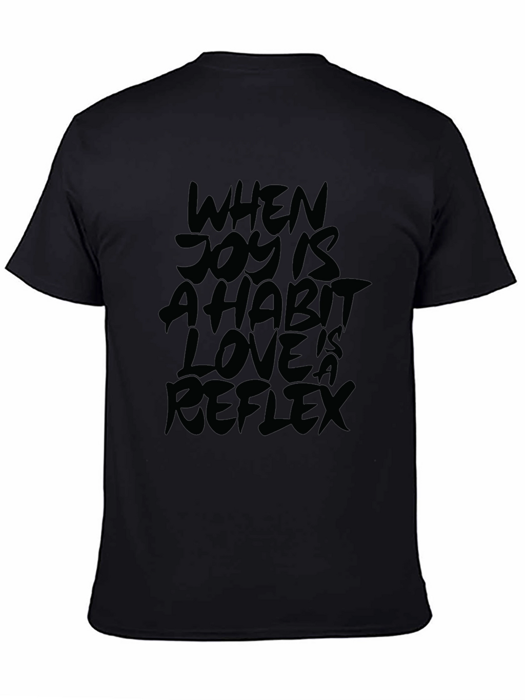 Joy Habit Love Reflex Black Graphic T-Shirt