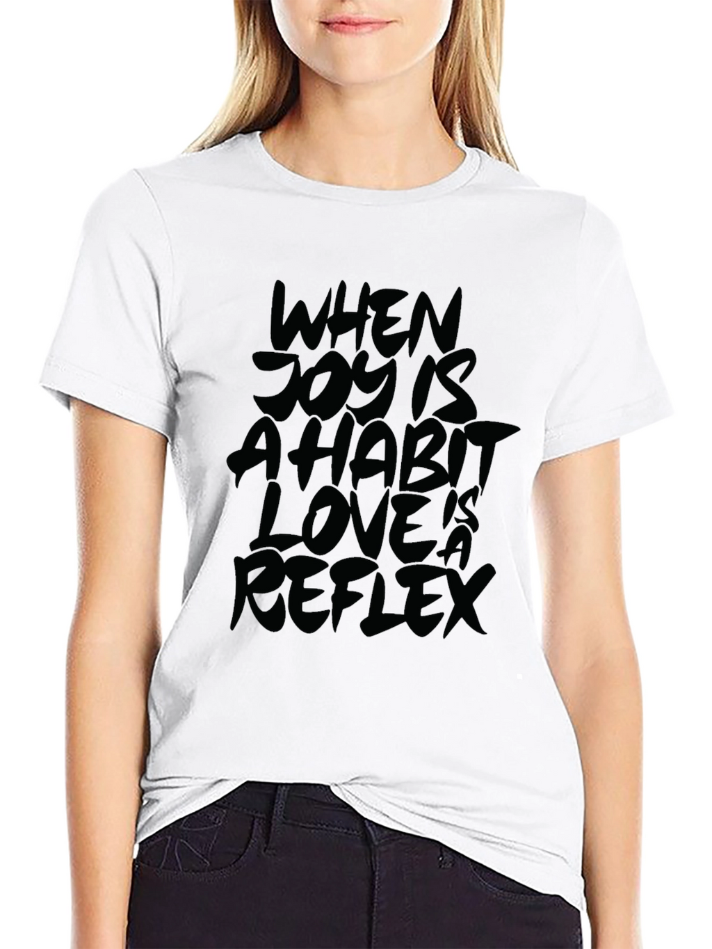 Joy Habit Love Reflex Black Graphic T-Shirt