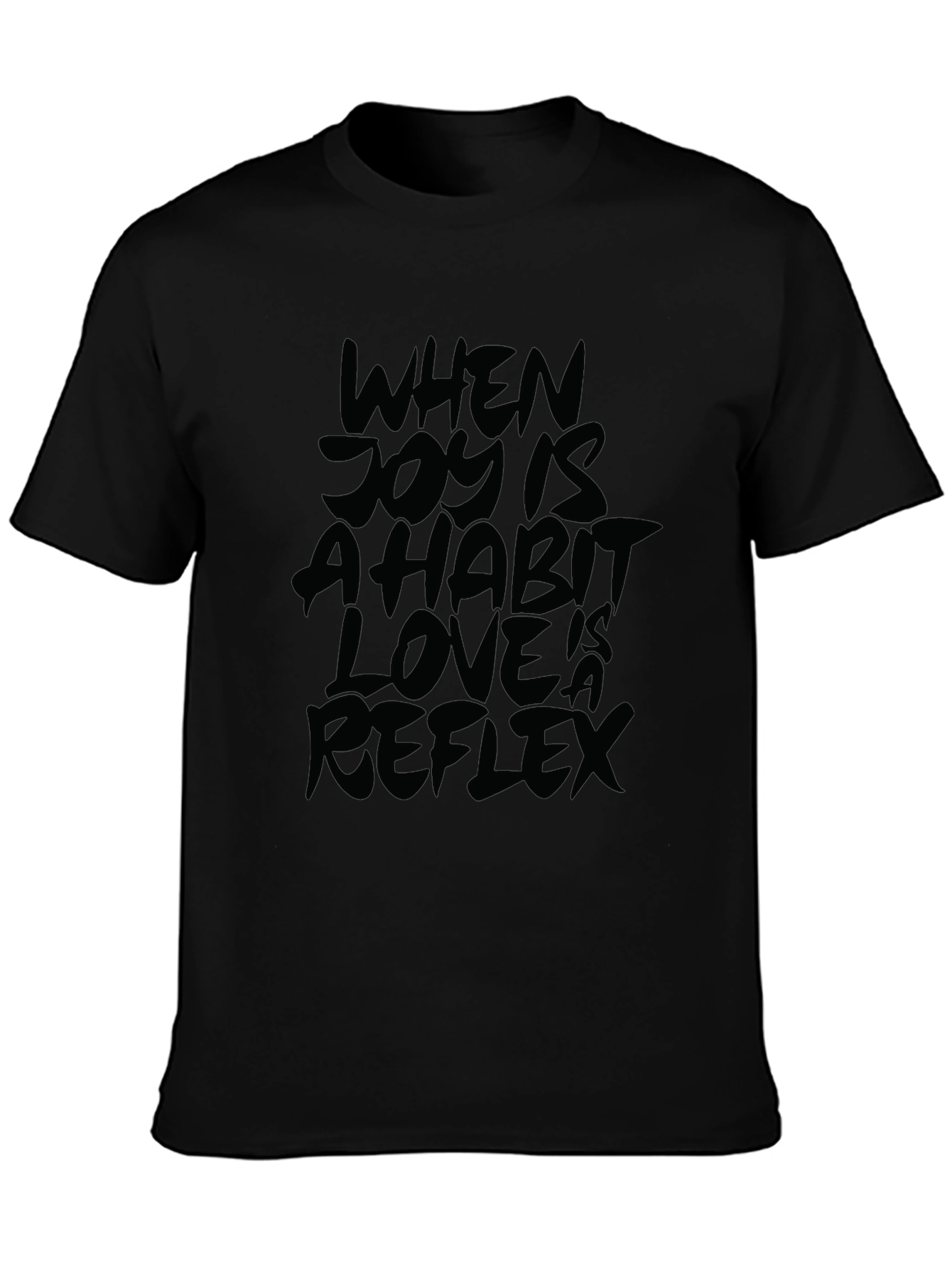 Joy Habit Love Reflex Black Graphic T-Shirt