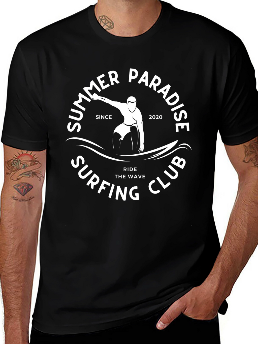 Summer Paradise Surfing Club Black T-Shirt