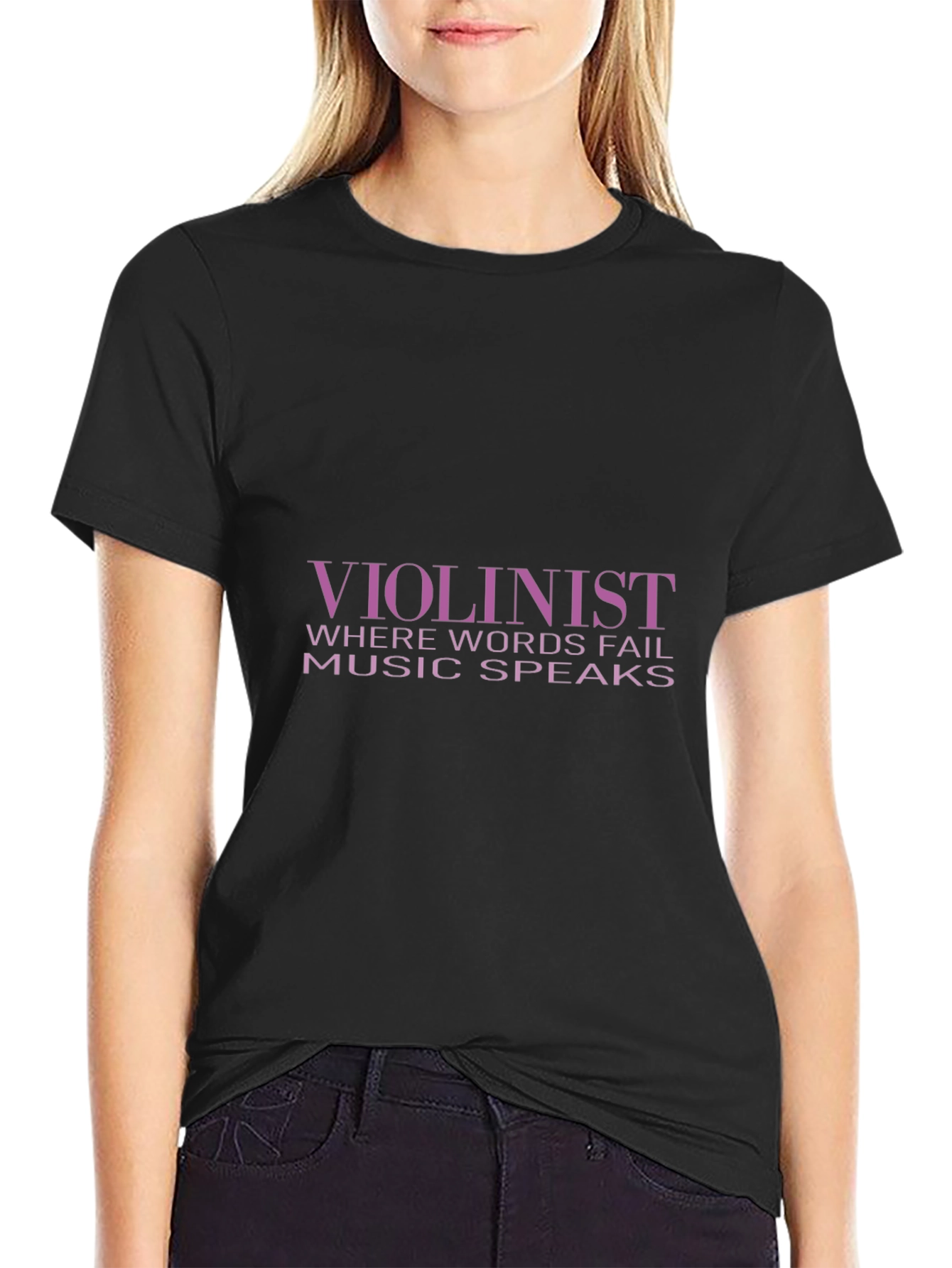 Violinist Music Speaks T-Shirt - Black
