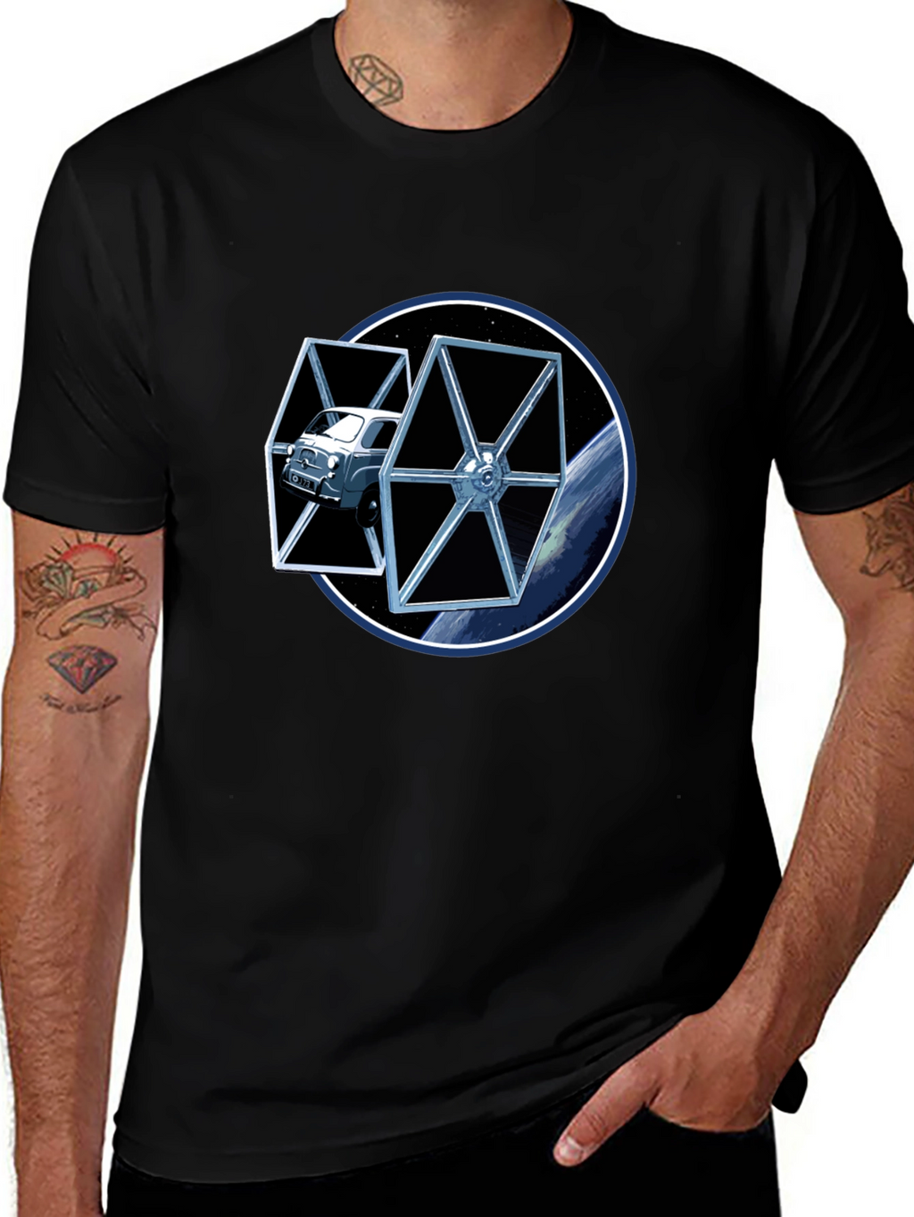 Star Car Black T-Shirt