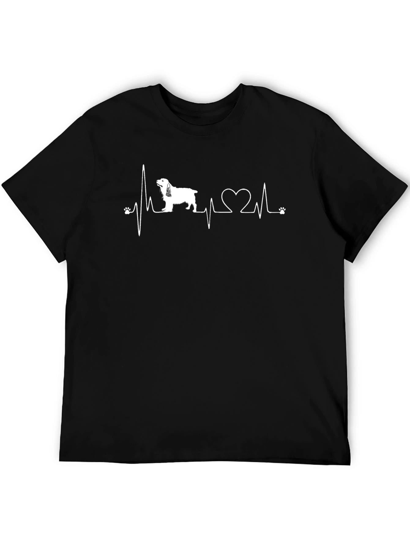 Dog Heartbeat T-Shirt - Black Graphic Tee