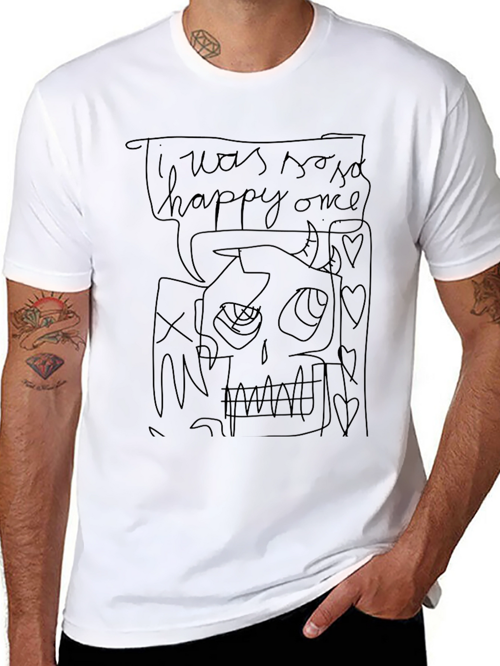I was so happy once Graphic Tee - Black