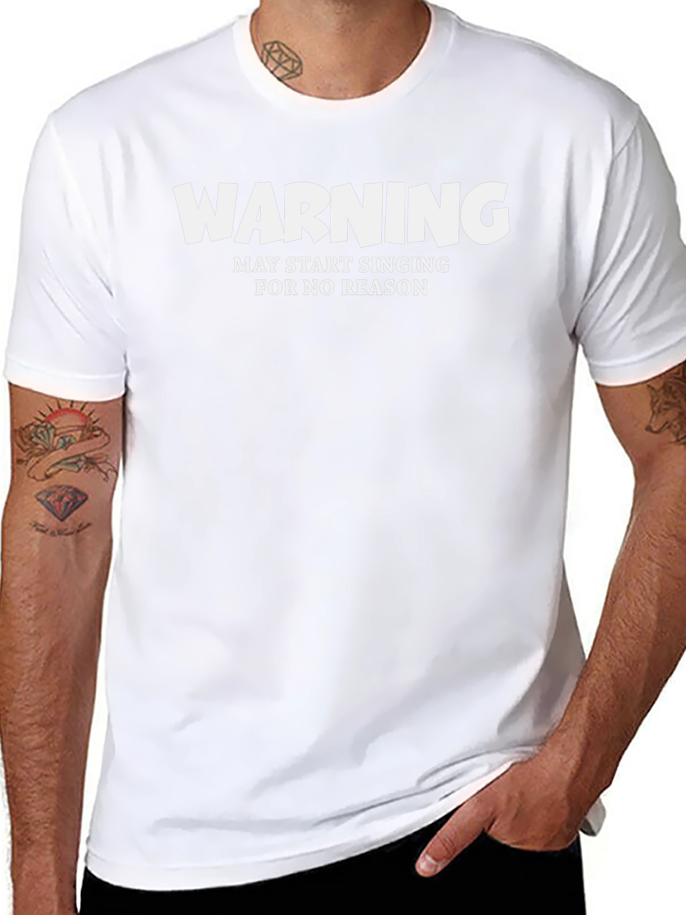 Warning May Start Singing T-Shirt Funny Novelty Tee