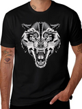 Fierce Wolf Graphic Tee - Mens Black T-Shirt