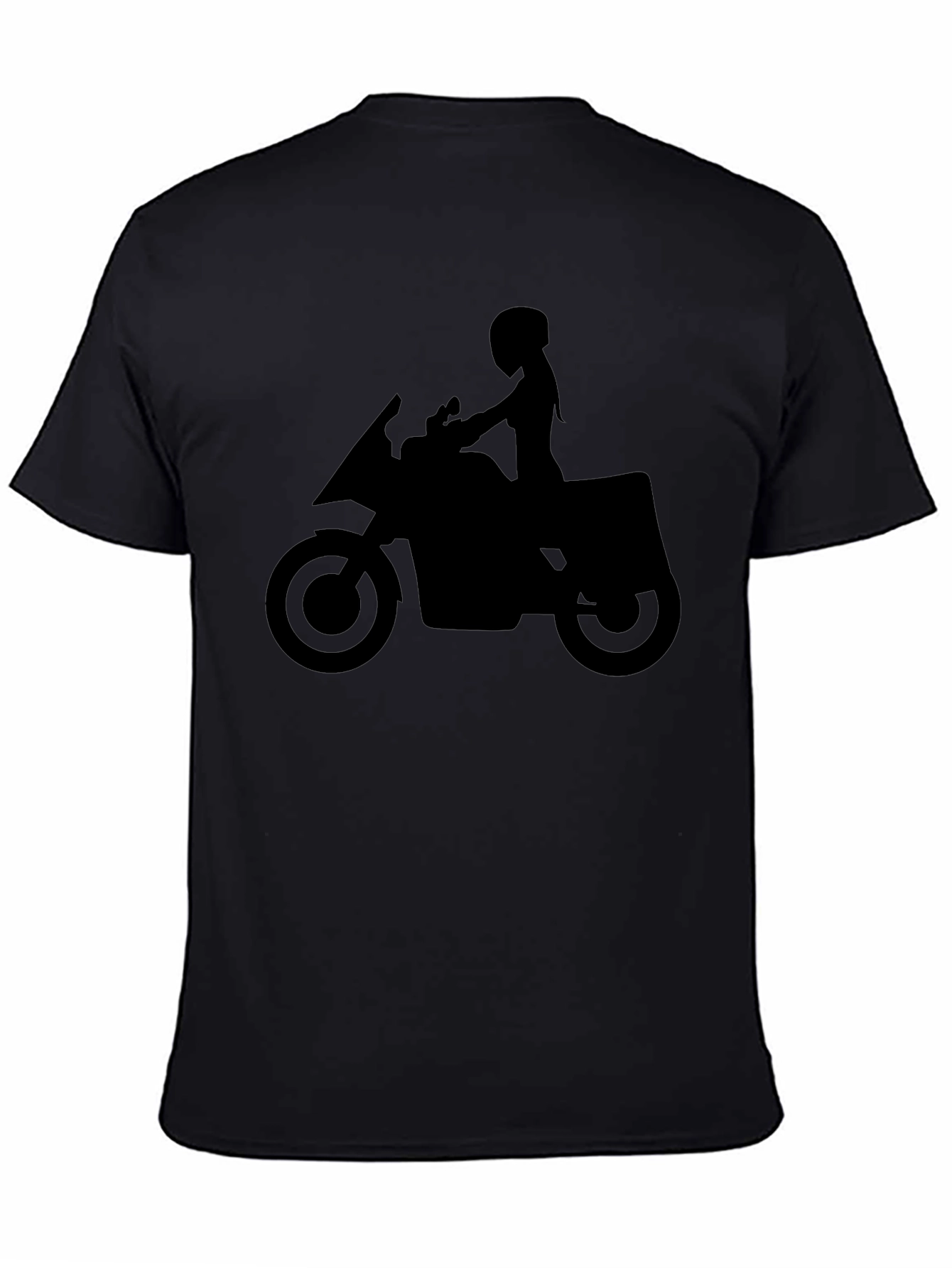 Motorcycle Silhouette Graphic Tee - Black