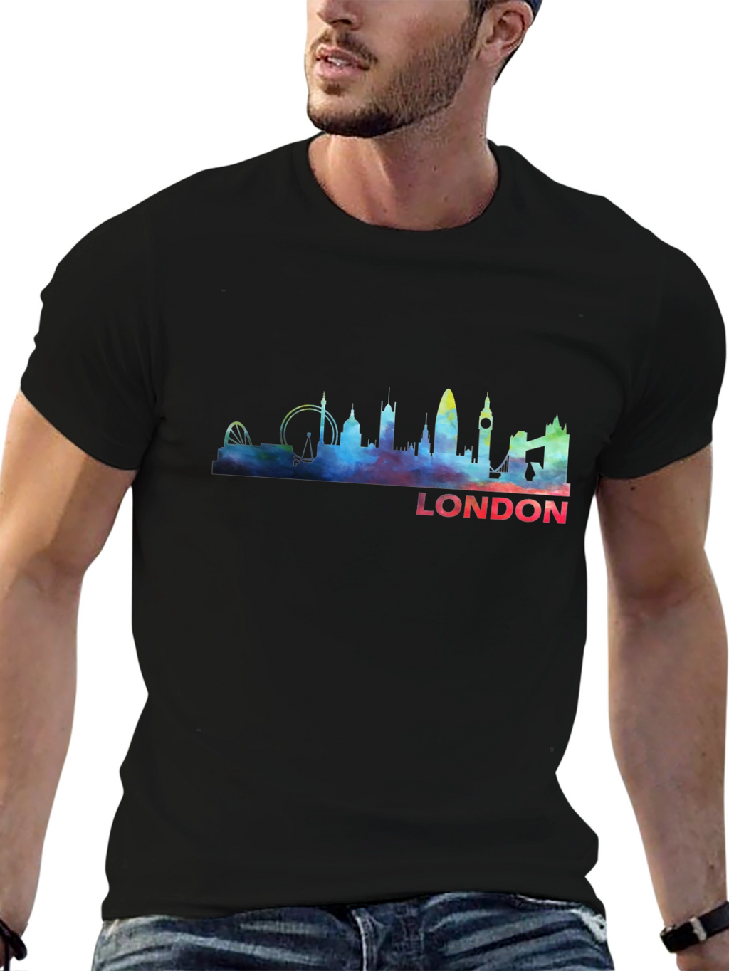 London Skyline Graphic Tee - Black