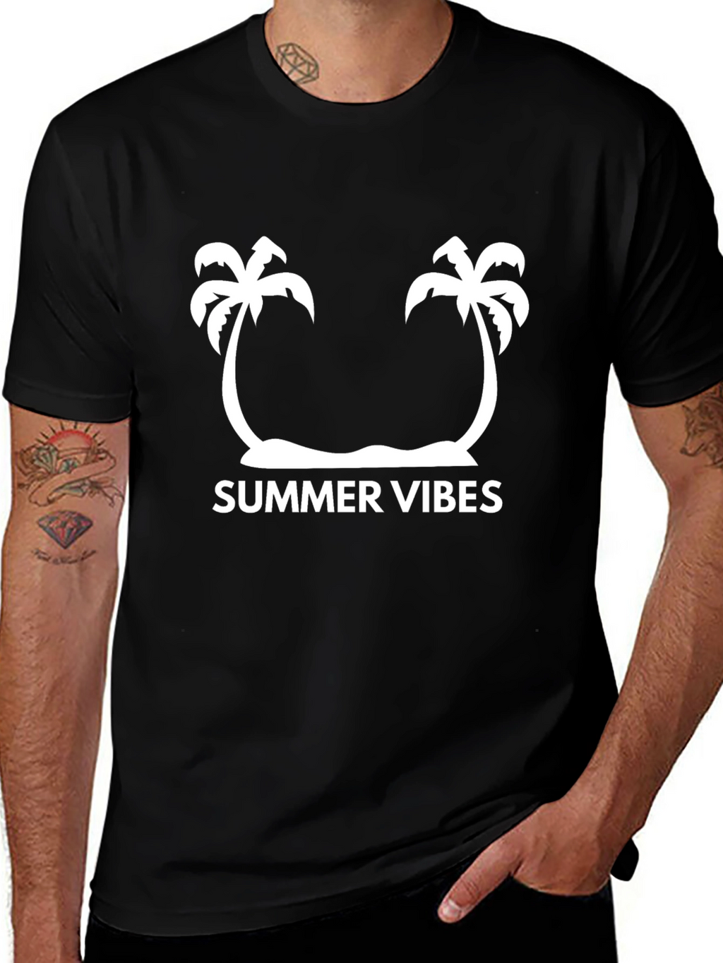 Summer Vibes Palm Tree Graphic Tee - Casual Style