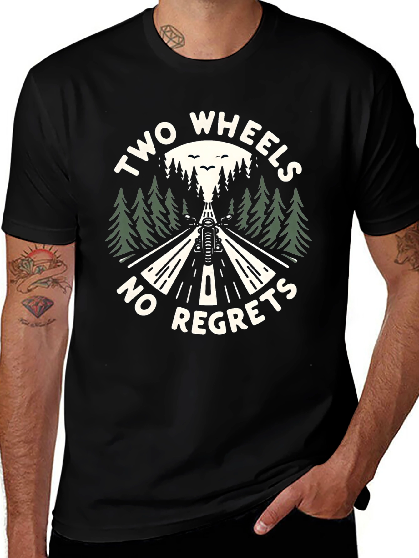 Two Wheels No Regrets Graphic T-Shirt