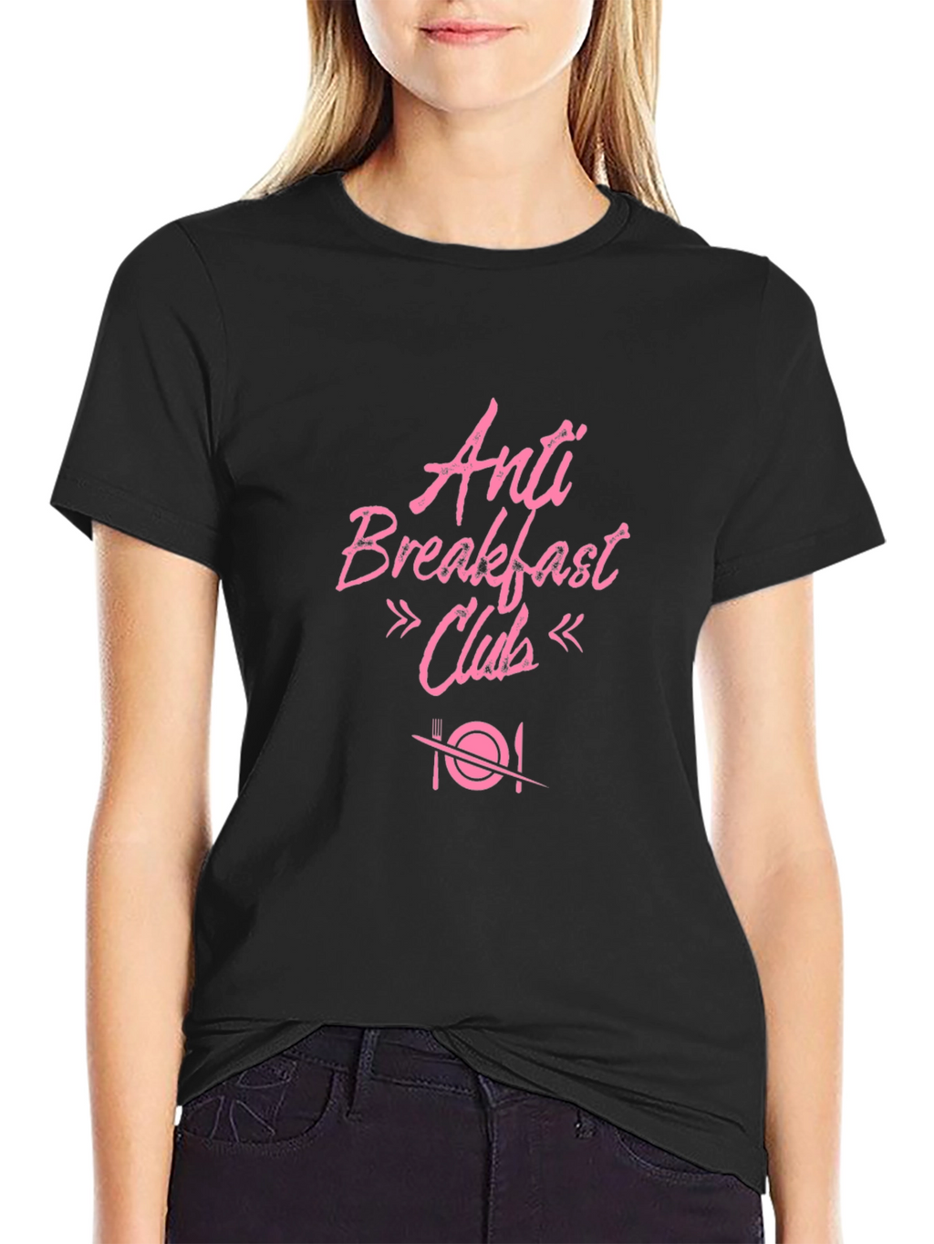 Anti Breakfast Club Graphic T-Shirt - Black Cotton Tee
