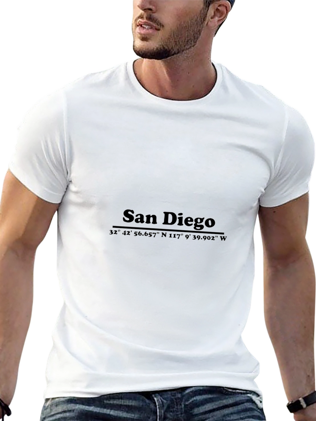 San Diego Coordinates Black T-Shirt