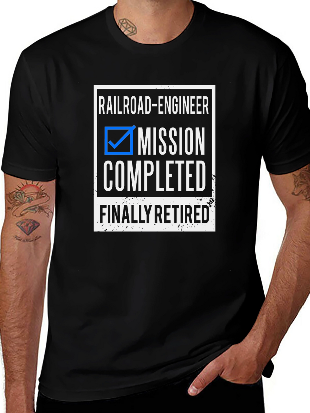 Railroad Engineer Mission Completed Retired T-Shirt