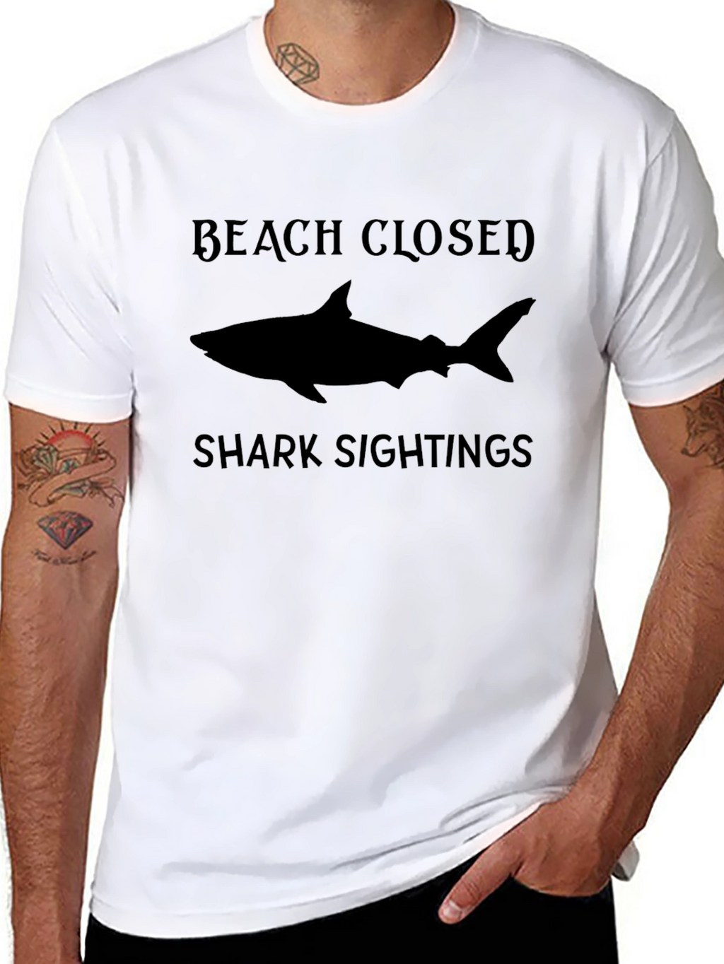 Beach Closed Shark Sighting Graphic Tee