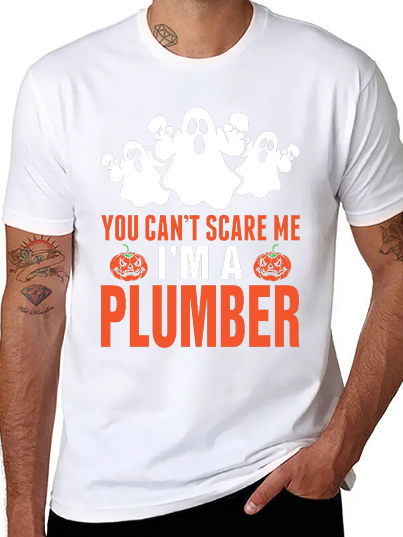 You Cant Scare Me Im A Plumber Halloween T-Shirt