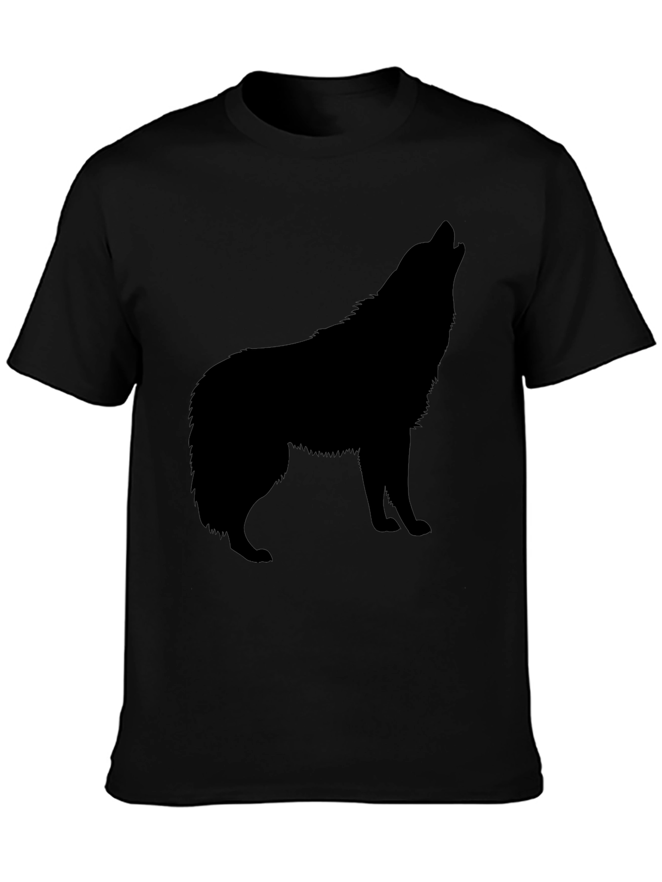Black Wolf Silhouette T-Shirt - Mens Graphic Tee