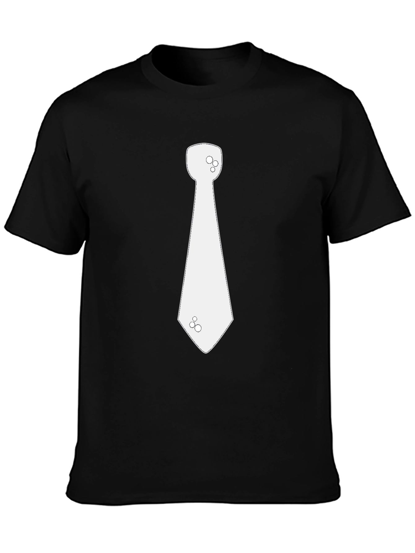 Mens Black T-Shirt with Novelty Necktie Graphic