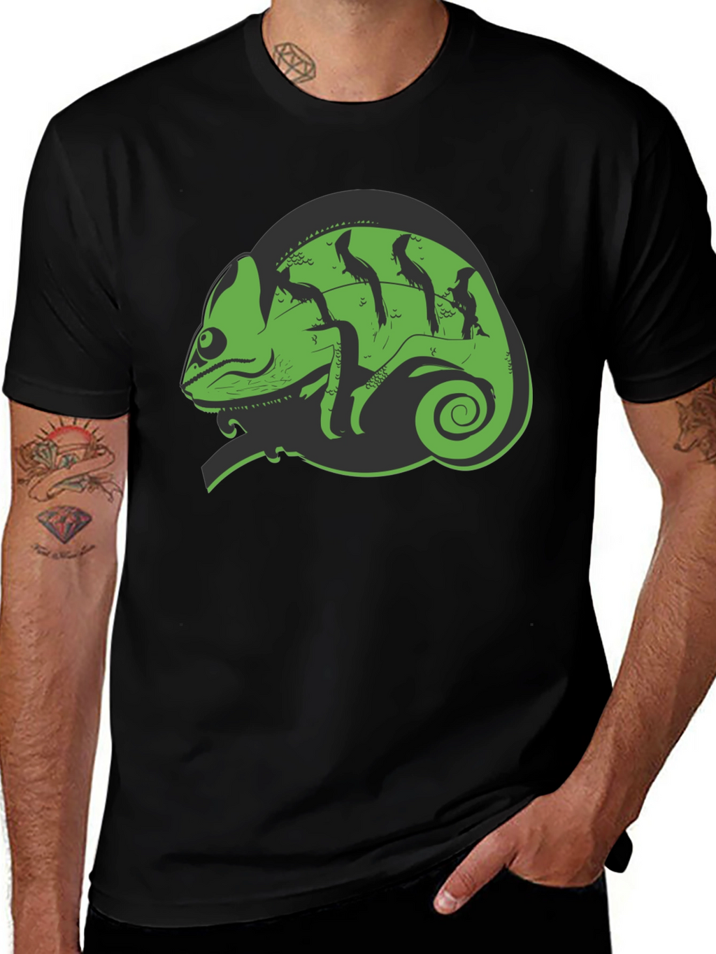 Cool Chameleon Graphic T-Shirt