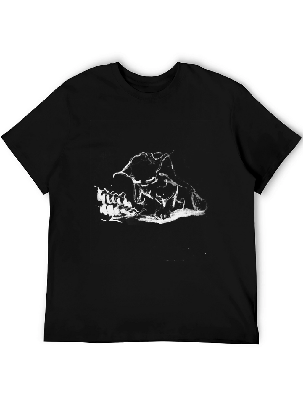 Black Graphic Tee - Wolves