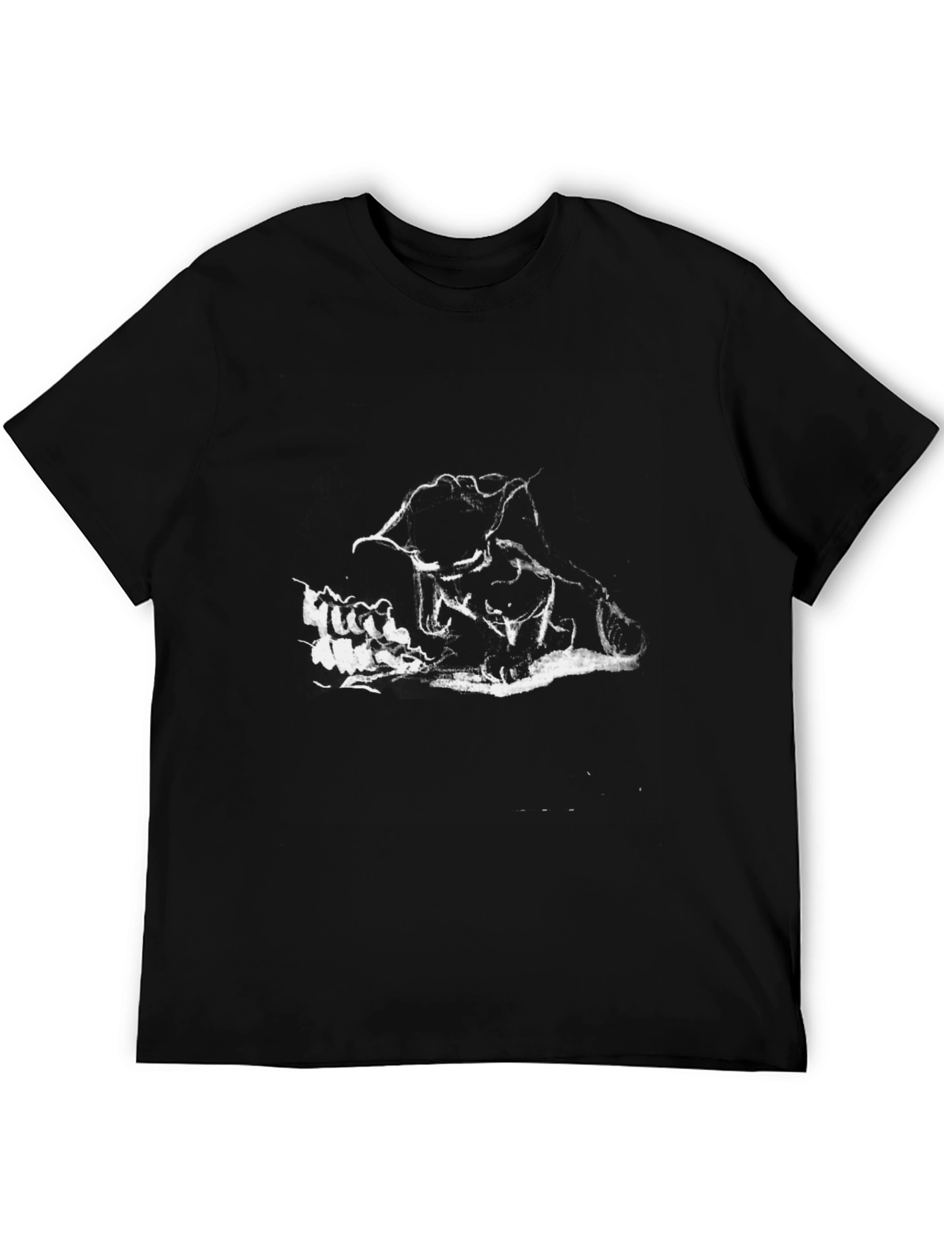 Black Graphic Tee - Wolves