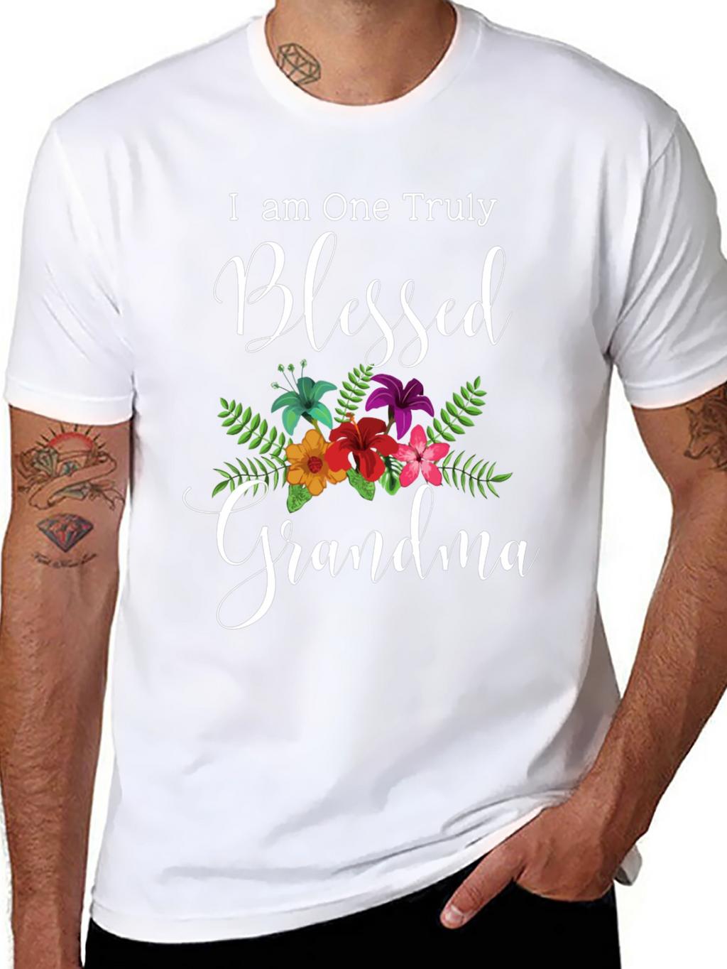 Blessed Grandma T-Shirt - Floral Design