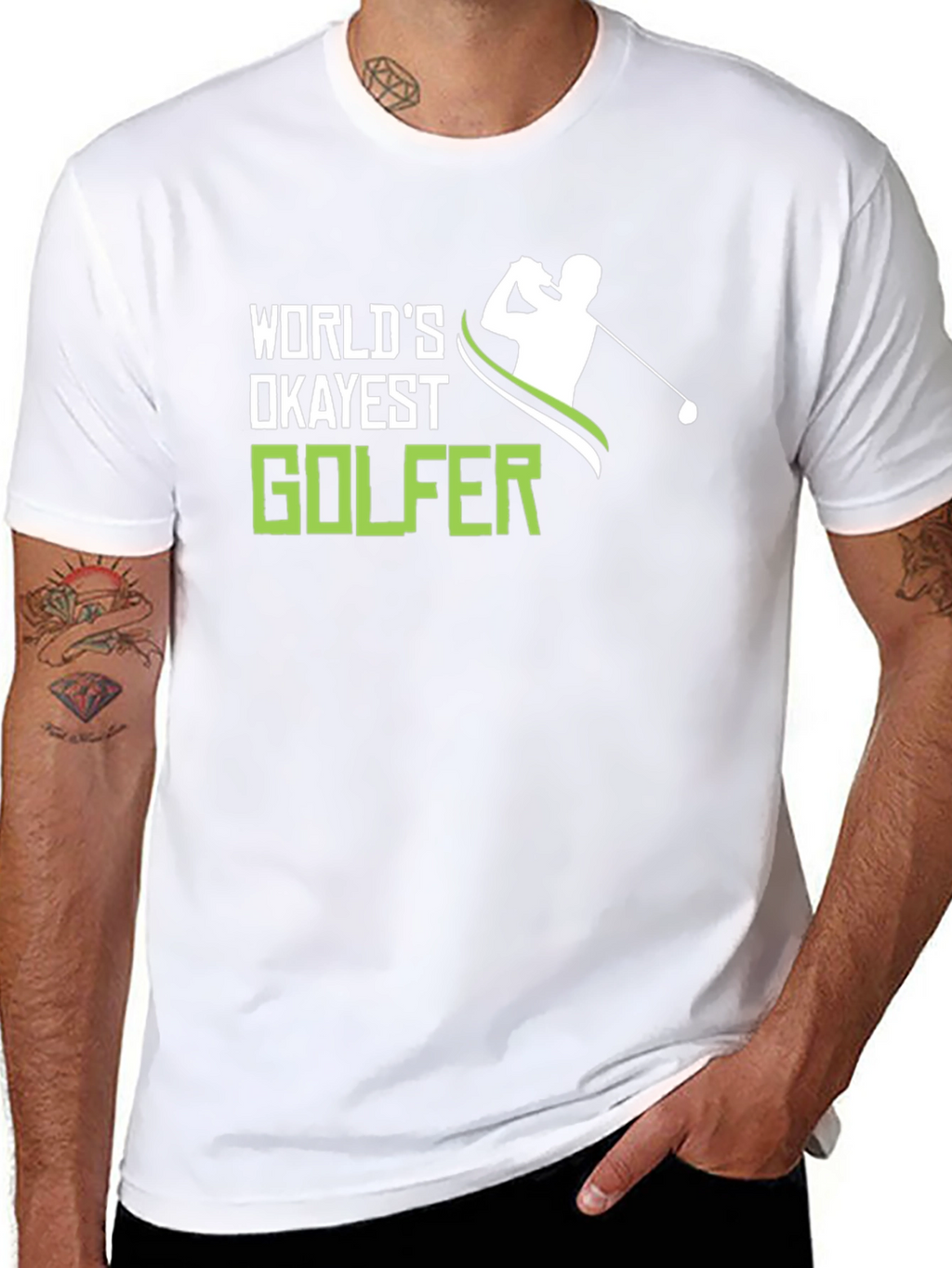 Worlds Okayest Golfer T-Shirt - Funny Golf Tee