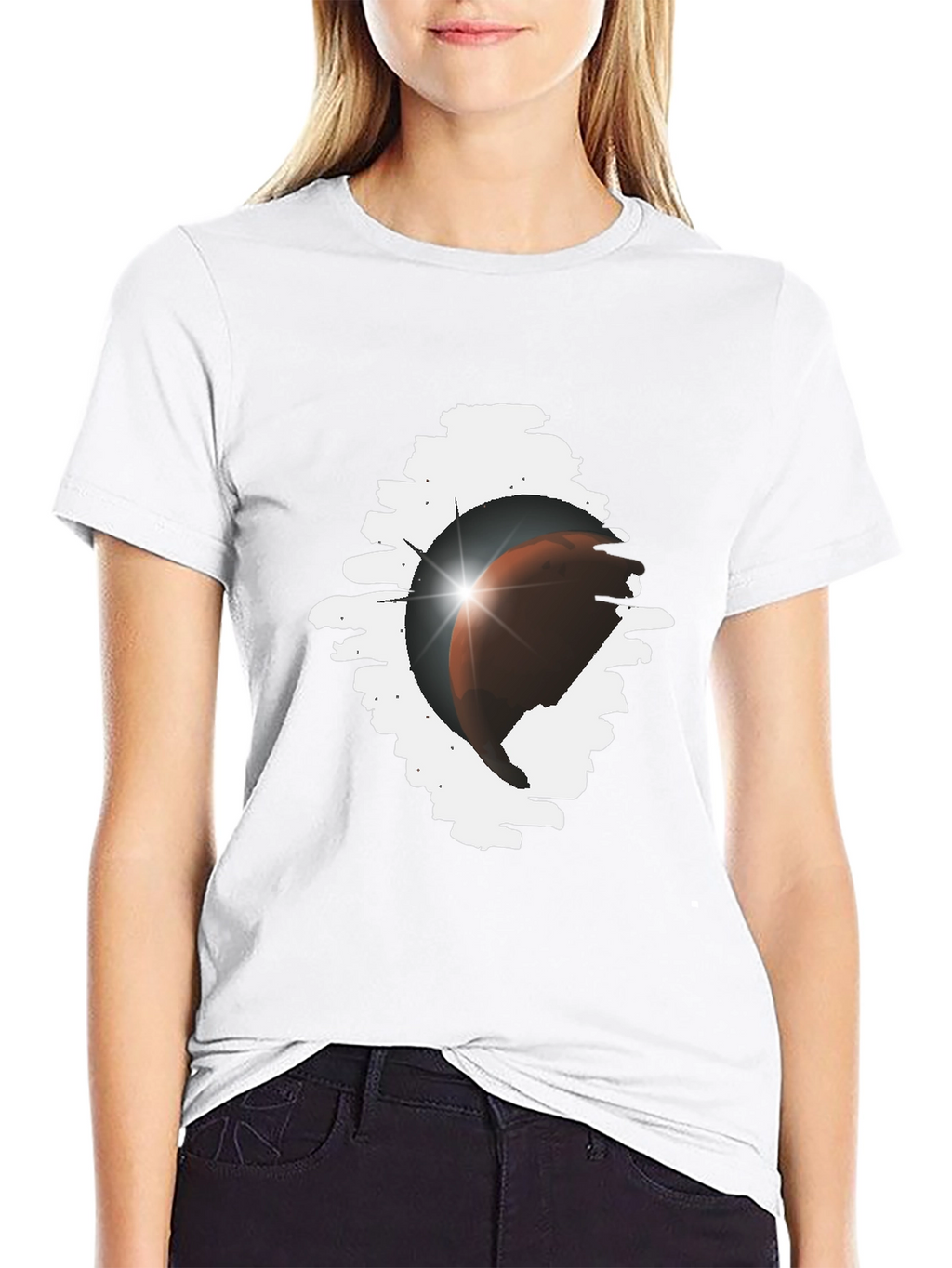 Eclipse Graphic Tee - Stylish Black Cotton Blend