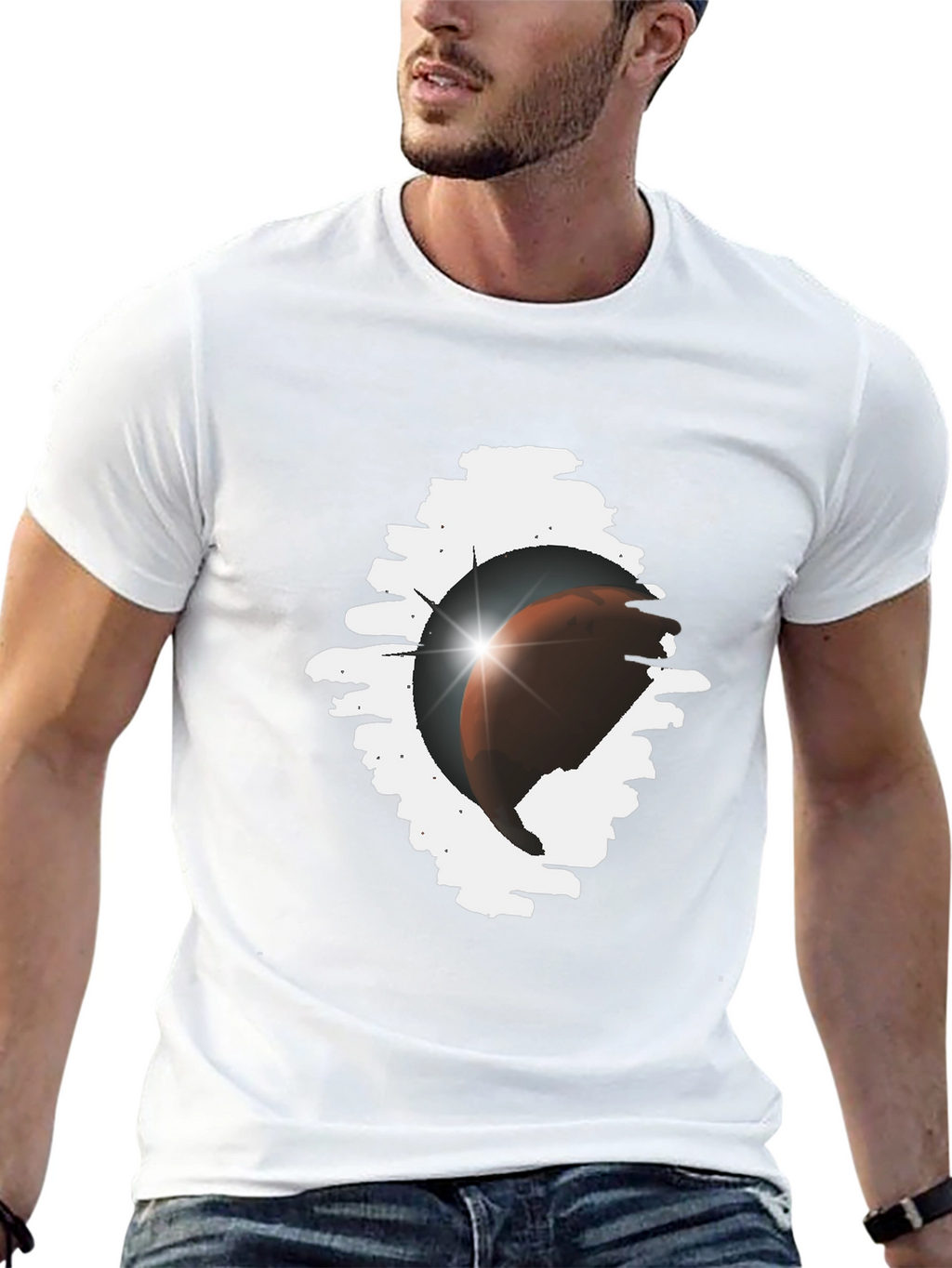 Eclipse Graphic Tee - Stylish Black Cotton Blend