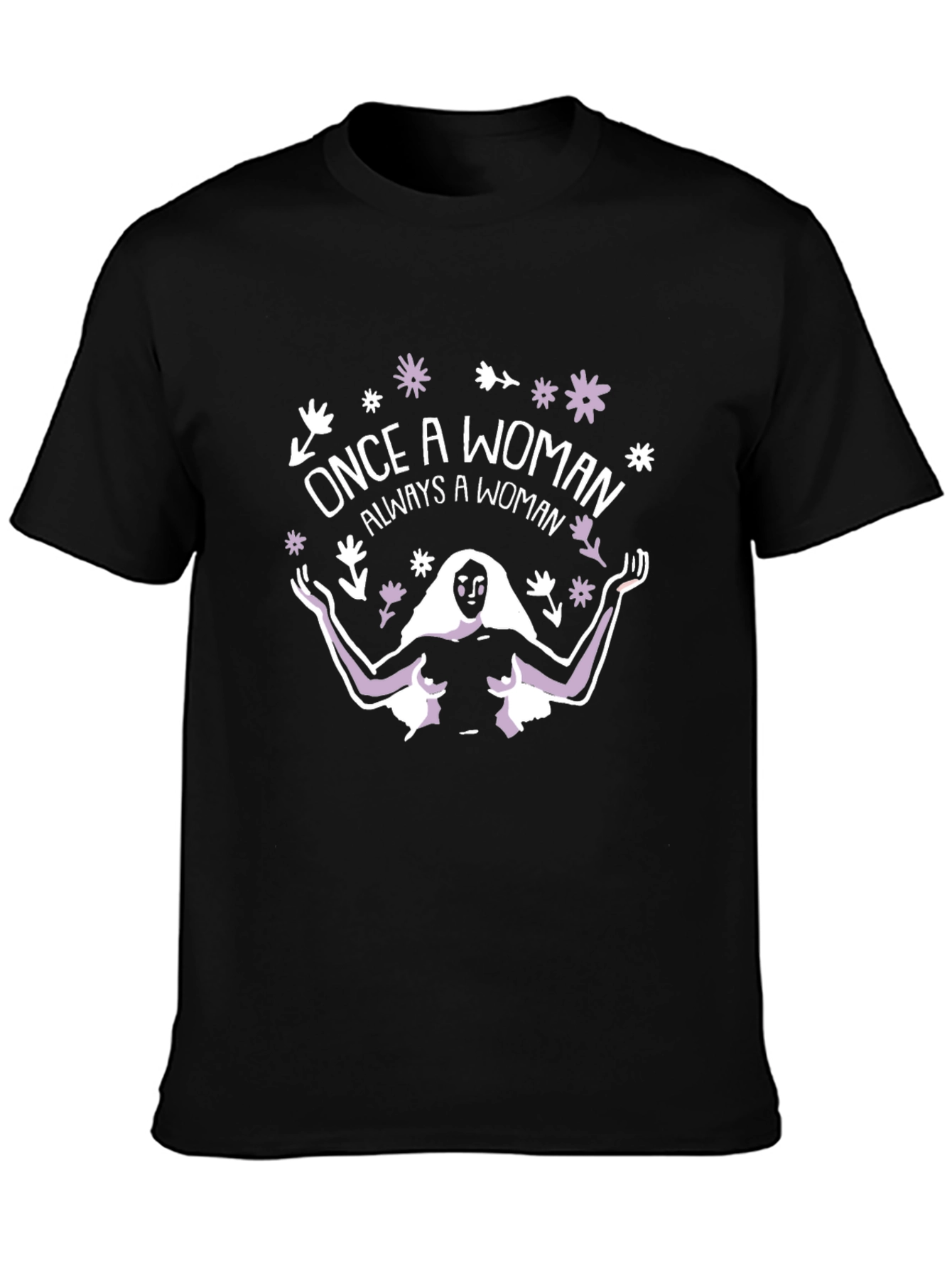 Once a Woman T-Shirt - Black Cotton Graphic Tee