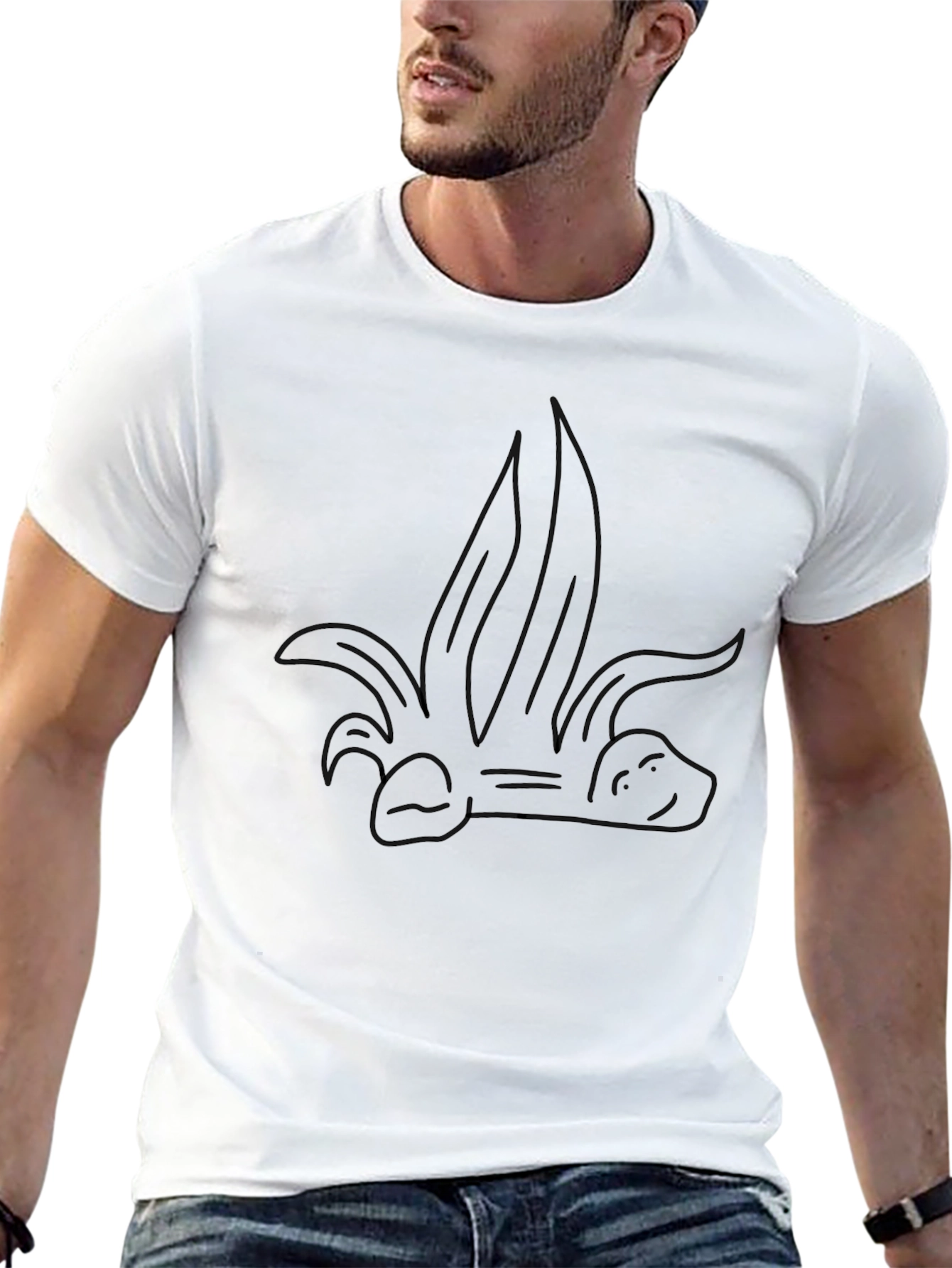 Black T-Shirt with Cartoon Banana Dragon Design