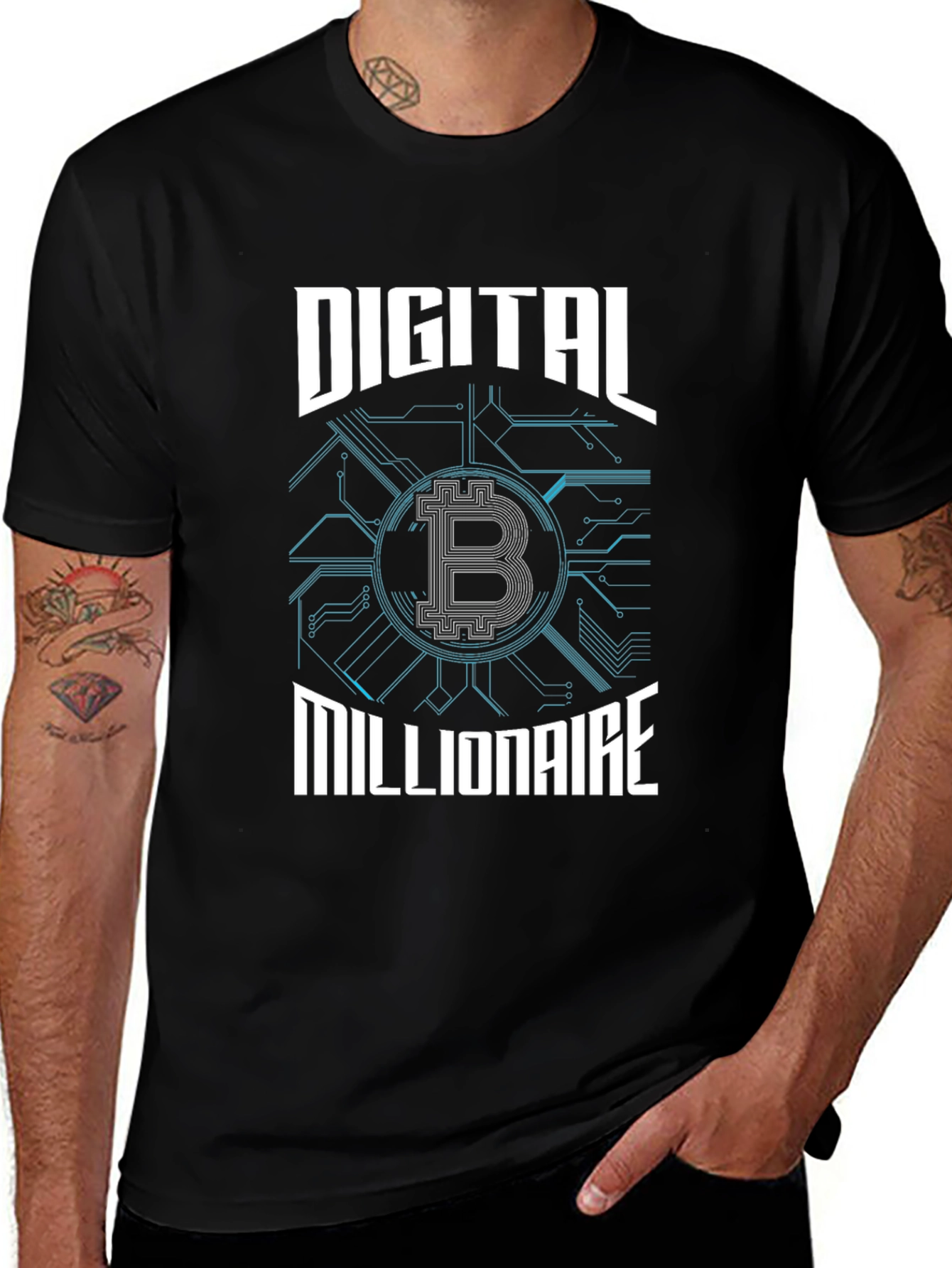 Digital Millionaire Bitcoin Graphic Tee - Black
