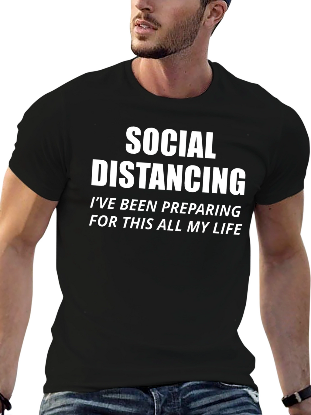 Social Distancing Novelty Graphic T-Shirt