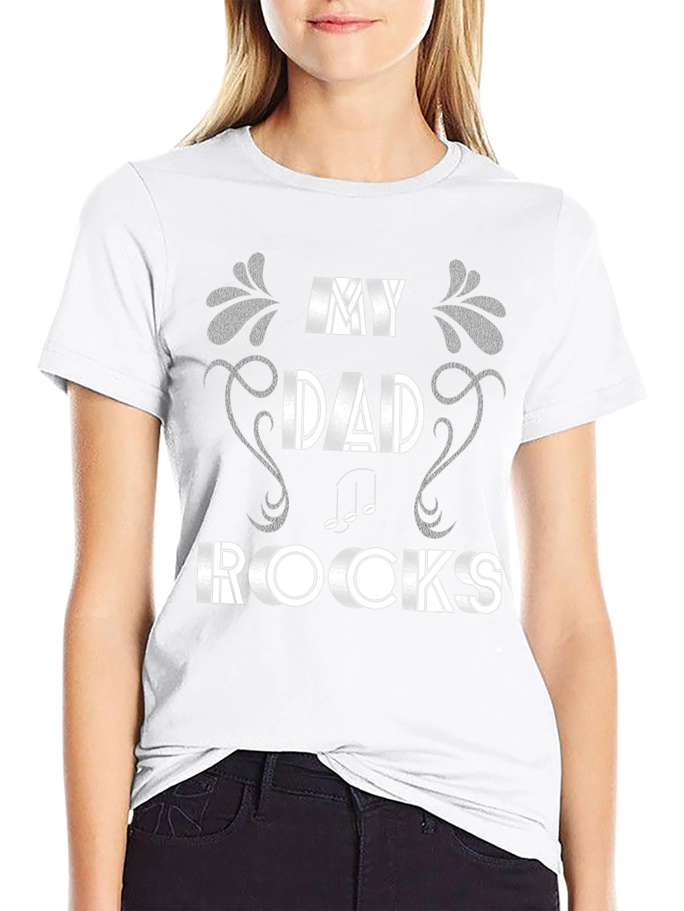 My Dad Rocks T-Shirt Music Note Design