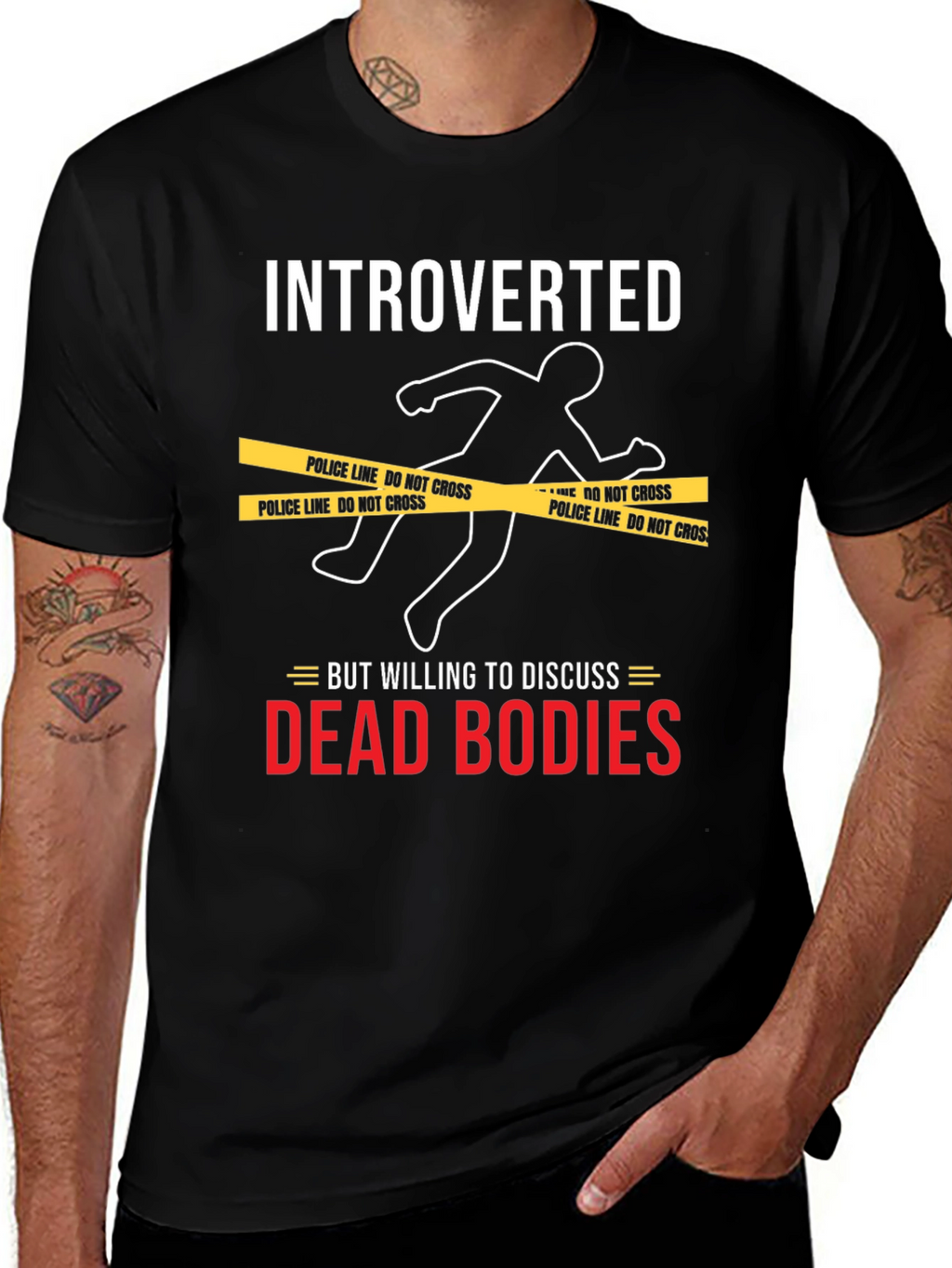 Introverted Dead Bodies Humor T-Shirt