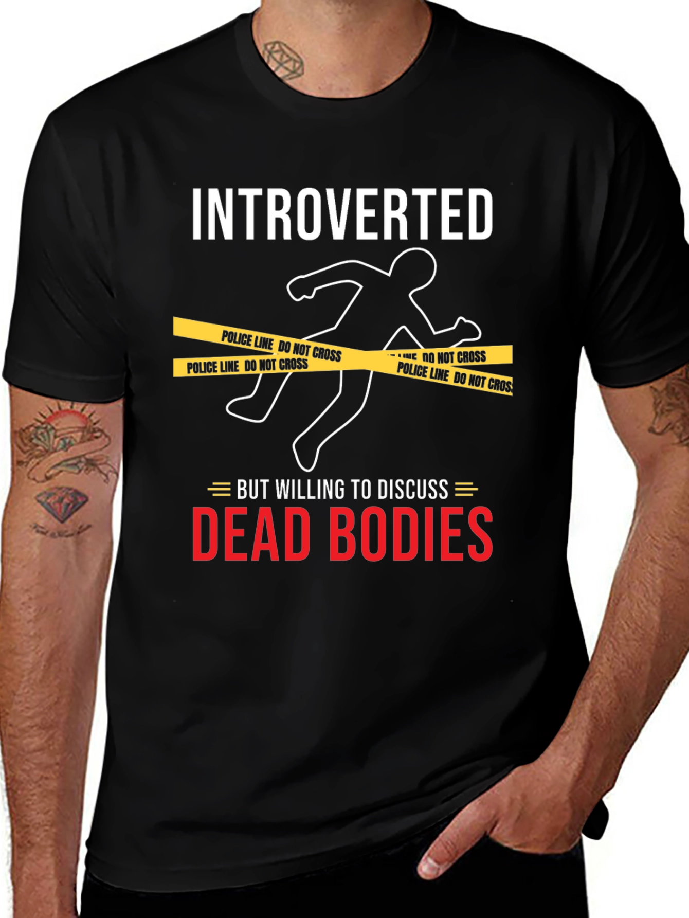 Introverted Dead Bodies Humor T-Shirt