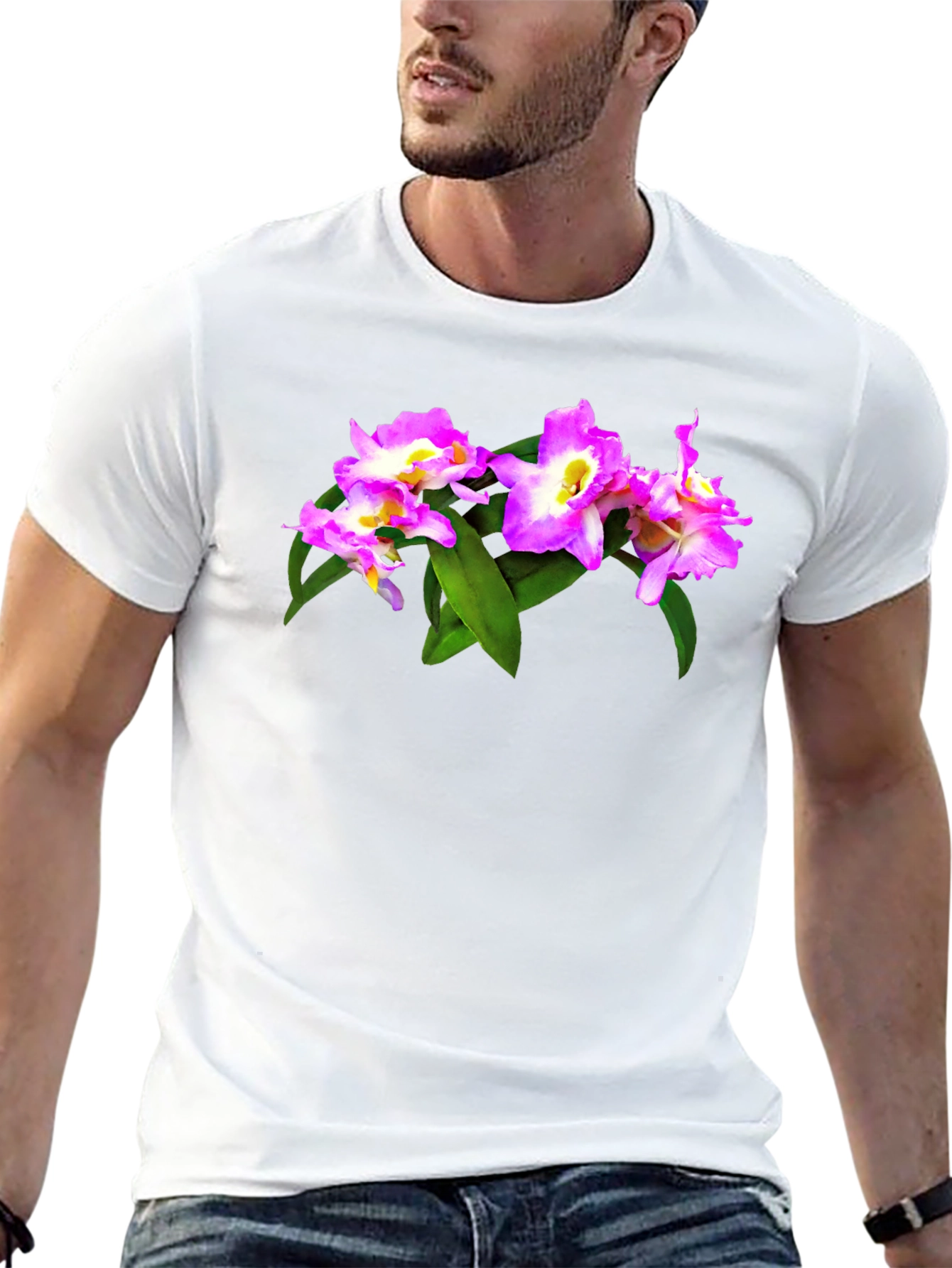 Floral Print Black T-Shirt