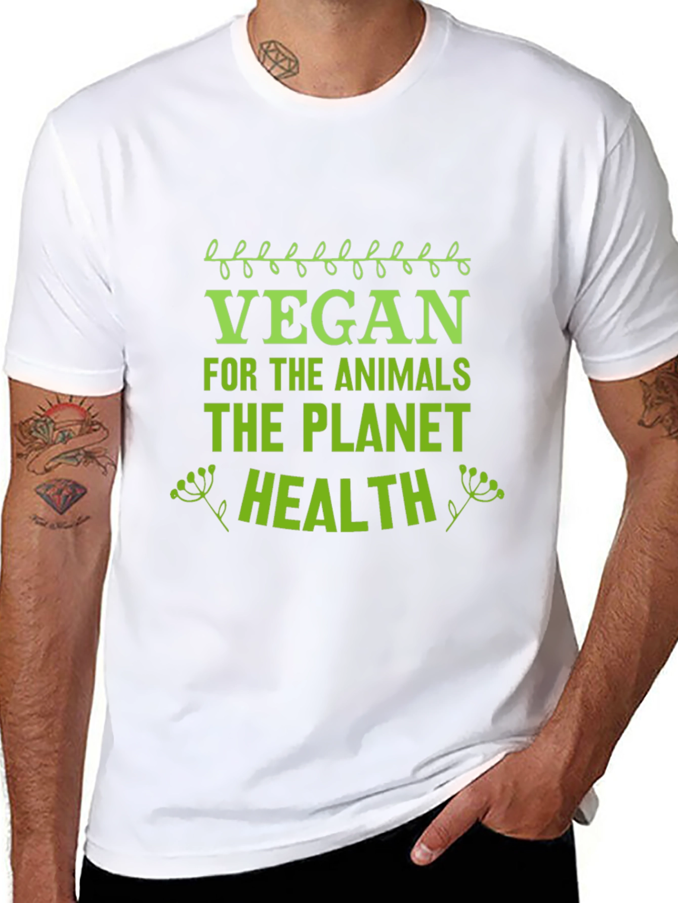 Vegan T-Shirt - Animals Planet Health Tee