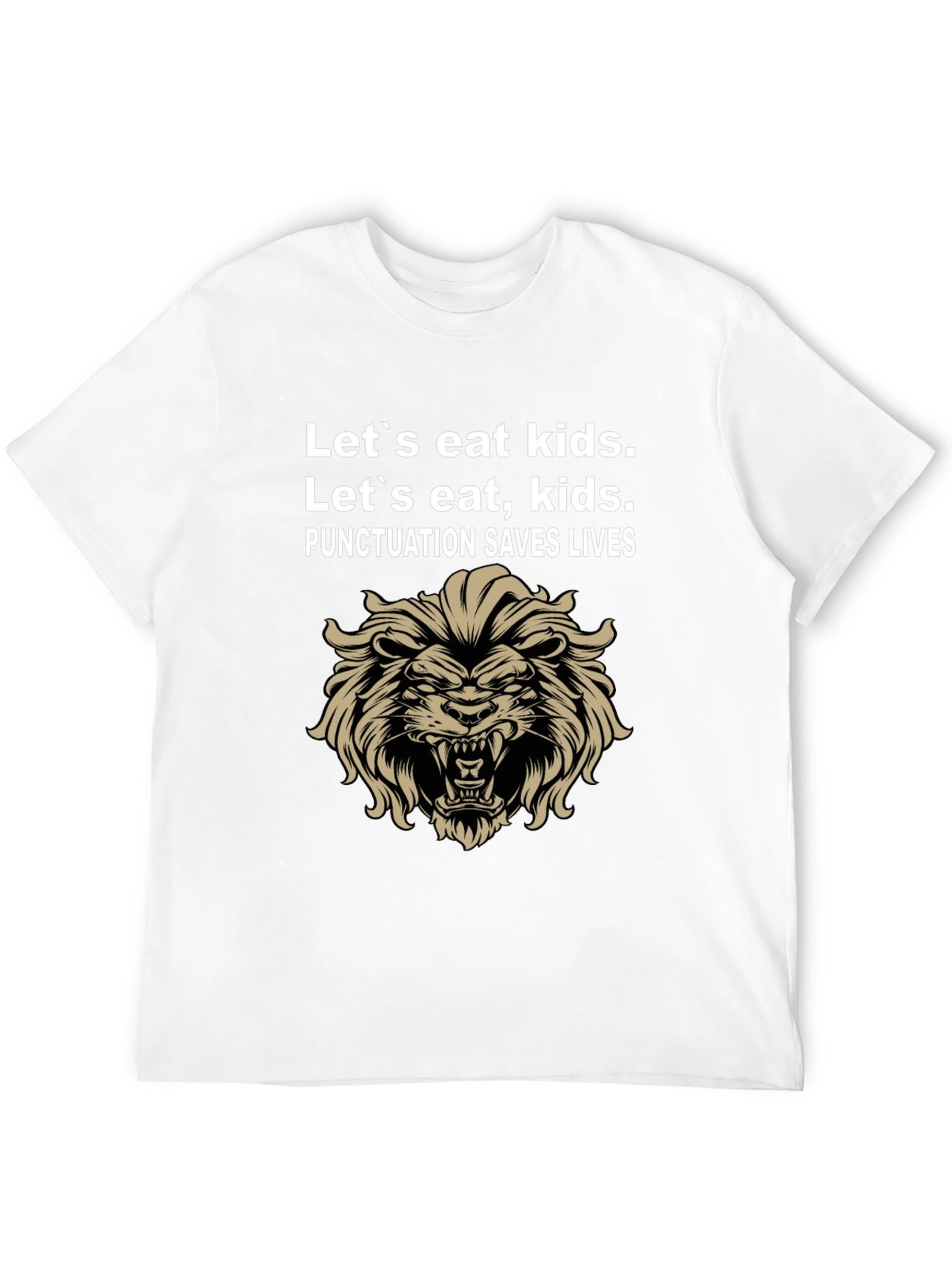Punctuation Saves Lives Graphic Tee - Lion