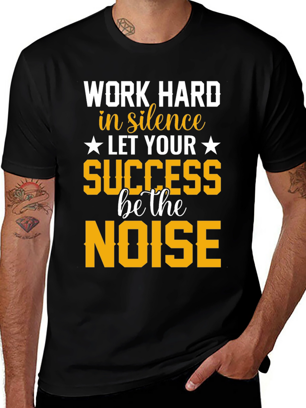 Motivational T-Shirt: Work Hard in Silence