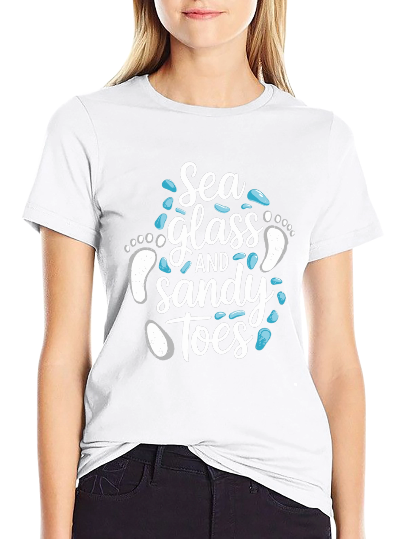 Sea Glass and Sandy Toes Graphic T-Shirt