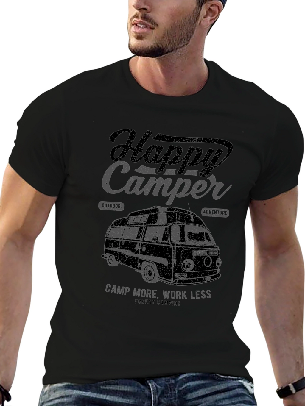 Happy Camper Graphic Tee - Outdoor Adventure