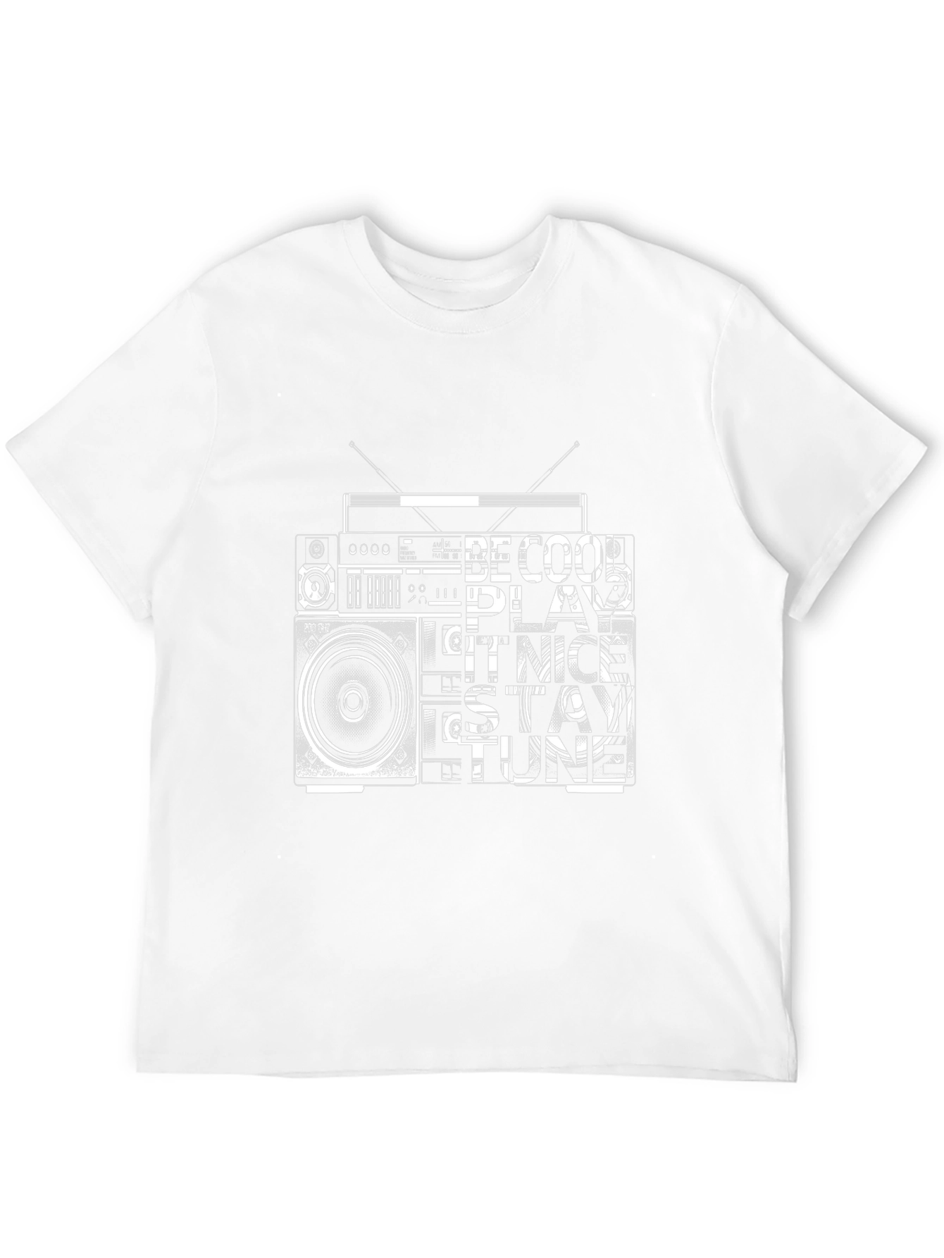 Retro Radio Graphic Tee - Black Cotton T-Shirt